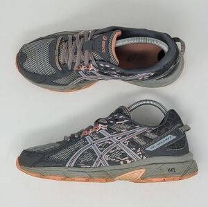 Asics Womens Gel Venture 6 T7G6N Gray Pink Running Shoes Lace Up Low Top Size 8